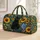 Sunflower Black Cat and Blue Vase for Artful Weekend Travel and Nature Loving Women Quilted Weekend Bag - 1