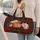 Christmas Cats And Poinsettias For Cozy Holiday Travel And Festive Winter Getaways Quilted Weekend Bag - 2