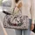 White Winter Horse and Evergreen Berries for Cozy Holiday Travel and Snowy Escapes Quilted Weekend Bag - 2