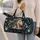 Golden Horse with Teal Feather Mane for Bohemian Travel and Relaxed Weekend Getaways Quilted Weekend Bag - 2