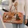 Autumn Dog Portraits with Golden Leaves for Cozy Woodland Getaways and Dog Lovers Quilted Weekend Bag - 2