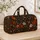 Autumn flowers Amber Leaves Charcoal Botanical Foliage Charcoal Autumn Florals and Copper Quilted Weekend Bag - 4