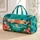 Retro Turquoise Coral Colorblock Style For Sunny Beach Days And Relaxed Travel Getaways Quilted Weekend Bag - 1