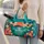 Retro Turquoise Coral Colorblock Style For Sunny Beach Days And Relaxed Travel Getaways Quilted Weekend Bag - 2