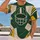 Green Gold Football Helmet Patchwork for Game Day Tailgates and Outdoor Fan Apparel All-over Print Unisex T-shirt - 2
