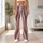 Blush Pink and Taupe Vertical Stripes for Yoga, Pilates and Everyday Active Style Leggings - 12