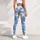 White Daisies on Periwinkle Blue for Yoga, Pilates and Everyday Style Leggings - 5