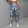 White Daisies on Periwinkle Blue for Yoga, Pilates and Everyday Style Leggings - 6