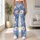 White Daisies on Periwinkle Blue for Yoga, Pilates and Everyday Style Leggings - 10