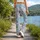 Light Blue Wildflower Blooms for Yoga, Pilates and Relaxed Everyday Studio Sessions Leggings - 12