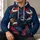 Blue Bull Football Mascot for Game Day Tailgating and Fall Sports Fans All-over Print Hoodie (Lightweight) - 6