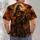 Pumpkin-Head Scarecrow Beneath a Full Moon for Halloween Night and Autumn Gatherings All-over Print Unisex T-shirt - 6