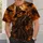 Pumpkin-Head Scarecrow Beneath a Full Moon for Halloween Night and Autumn Gatherings All-over Print Unisex T-shirt - 5