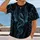 Cyan Rune Dragon Cloak Motifs for Medieval Fantasy Cosplay and Viking Festival Wear All-over Print Unisex T-shirt - 2
