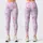 Lavender Gingham Hearts and Pink Bows for Yoga, Pilates, and Everyday Outings Leggings - 3