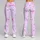 Lavender Gingham Hearts and Pink Bows for Yoga, Pilates, and Everyday Outings Leggings - 9