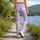 Lavender Gingham Hearts and Pink Bows for Yoga, Pilates, and Everyday Outings Leggings - 12