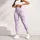 Lavender Gingham Hearts and Pink Bows for Yoga, Pilates, and Everyday Outings Leggings - 4