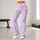 Lavender Gingham Hearts and Pink Bows for Yoga, Pilates, and Everyday Outings Leggings - 10