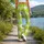 Lime Green Argyle Diamonds for Yoga Pilates and Everyday Activewear Leggings - 12