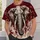 Fierce Elephant Head With Burgundy Distressed Accents for Bold Everyday Wear All-over Print Unisex T-shirt - 5
