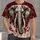 Fierce Elephant Head With Burgundy Distressed Accents for Bold Everyday Wear All-over Print Unisex T-shirt - 4