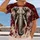 Fierce Elephant Head With Burgundy Distressed Accents for Bold Everyday Wear All-over Print Unisex T-shirt - 2