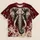 Fierce Elephant Head With Burgundy Distressed Accents for Bold Everyday Wear All-over Print Unisex T-shirt - 1