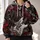 Skeleton Guitarist With Crimson Flames for Concert Nights and Rock Music Fans All-over Print Hoodie (Lightweight) - 2