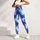 Cobalt Blue Tie Dye Waves for Yoga, Gym Training and Outdoor Running Leggings - 4