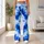 Cobalt Blue Tie Dye Waves for Yoga, Gym Training and Outdoor Running Leggings - 11