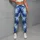 Cobalt Blue Tie Dye Waves for Yoga, Gym Training and Outdoor Running Leggings - 4