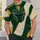 Green Gold Football Helmet Crest for Game Day Tailgates and Autumn Outdoor Wear All-over Print Unisex T-shirt - 5