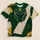 Green Gold Football Helmet Crest for Game Day Tailgates and Autumn Outdoor Wear All-over Print Unisex T-shirt - 1