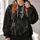Cloaked Reaper with Scythe Under Orange Moon for Halloween Night and Gothic Fall Wear All-over Print Hoodie (Lightweight) - 2