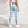 Sky Blue And White Harlequin Checks for Yoga Pilates and Everyday Activewear Style Leggings - 5