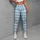 Sky Blue And White Harlequin Checks for Yoga Pilates and Everyday Activewear Style Leggings - 6