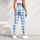 Sky Blue And White Harlequin Checks for Yoga Pilates and Everyday Activewear Style Leggings - 5