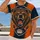 Vintage Orange And Navy Grizzly Bear Football Spirit For Game Day And Tailgate Fans All-over Print Unisex T-shirt - 2