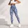 Indigo Blue Paisley Motifs for Yoga Pilates and Everyday Active Living Leggings - 6