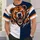 Roaring Bear and Football Accents for Game Day, Tailgating and Weekend Sports Fans All-over Print Unisex T-shirt - 5