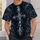 Thorn-Wrapped Silver Cross for Gothic Festivals and Dark Aesthetic Wear All-over Print Unisex T-shirt - 5