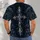 Thorn-Wrapped Silver Cross for Gothic Festivals and Dark Aesthetic Wear All-over Print Unisex T-shirt - 6