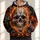 Flaming Skull and Jack-O’-Lanterns for Halloween Night and Fall Gatherings All-over Print Hoodie (Lightweight) - 1