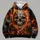 Flaming Skull and Jack-O’-Lanterns for Halloween Night and Fall Gatherings All-over Print Hoodie (Lightweight) - 4