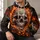 Flaming Skull and Jack-O’-Lanterns for Halloween Night and Fall Gatherings All-over Print Hoodie (Lightweight) - 6