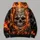 Flaming Skull and Jack-O’-Lanterns for Halloween Night and Fall Gatherings All-over Print Hoodie (Lightweight) - 5