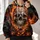 Flaming Skull and Jack-O’-Lanterns for Halloween Night and Fall Gatherings All-over Print Hoodie (Lightweight) - 2