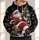 Jolly Santa Beside Decorated Christmas Tree for Festive Holiday Gatherings and Cheer All-over Print Hoodie (Lightweight) - 1