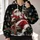 Jolly Santa Beside Decorated Christmas Tree for Festive Holiday Gatherings and Cheer All-over Print Hoodie (Lightweight) - 2